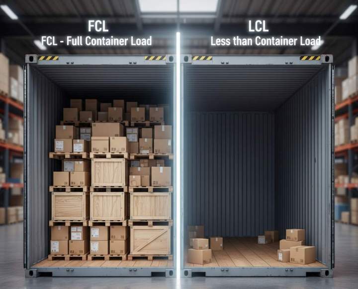 Conteneur maritime choisir entre FCL LCL